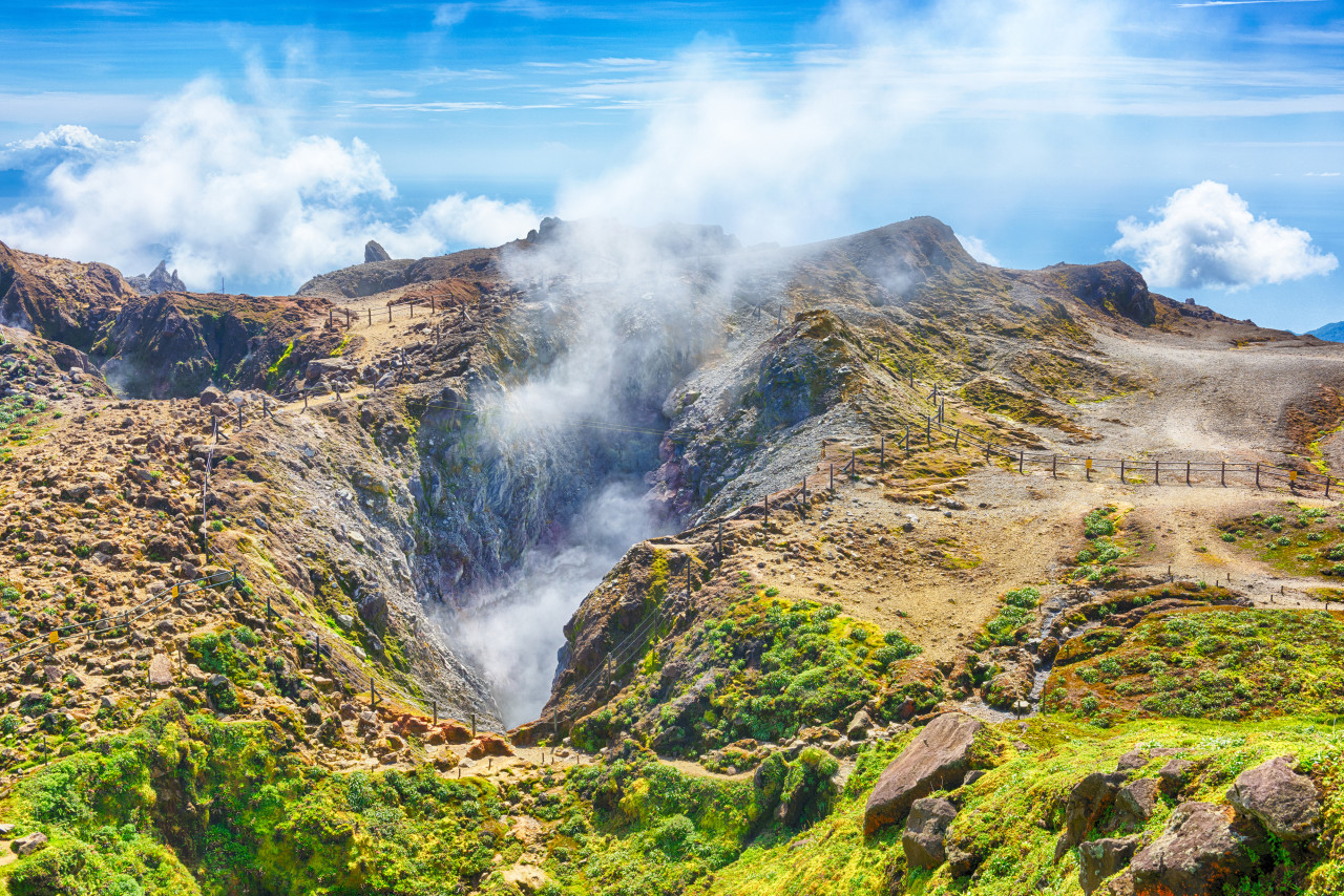 Le volcan de la Soufrière, Saint-Claude.