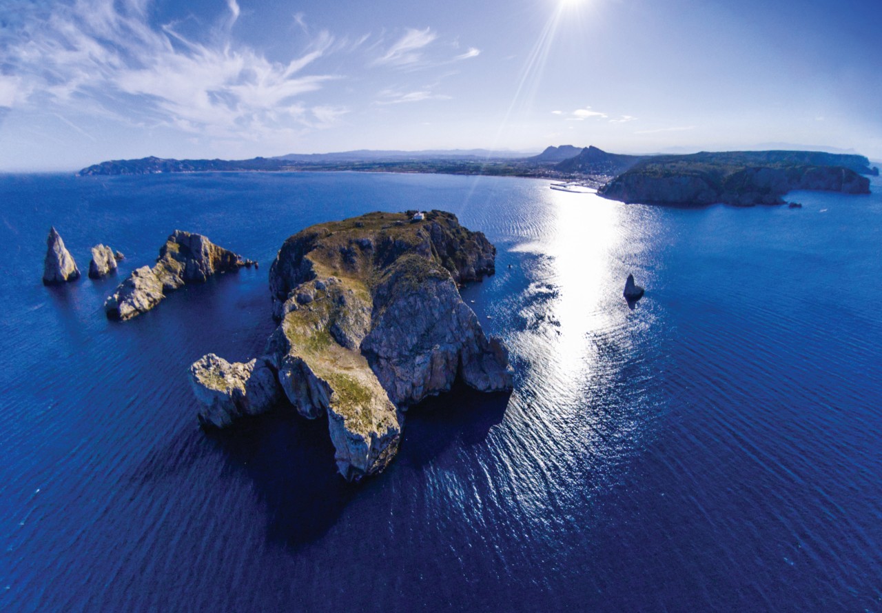 Vue aérienne des îles Medes.