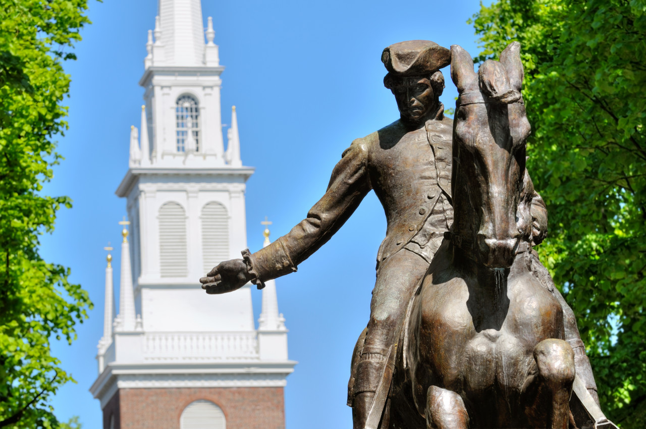 Statue de Paul Revere, Boston.