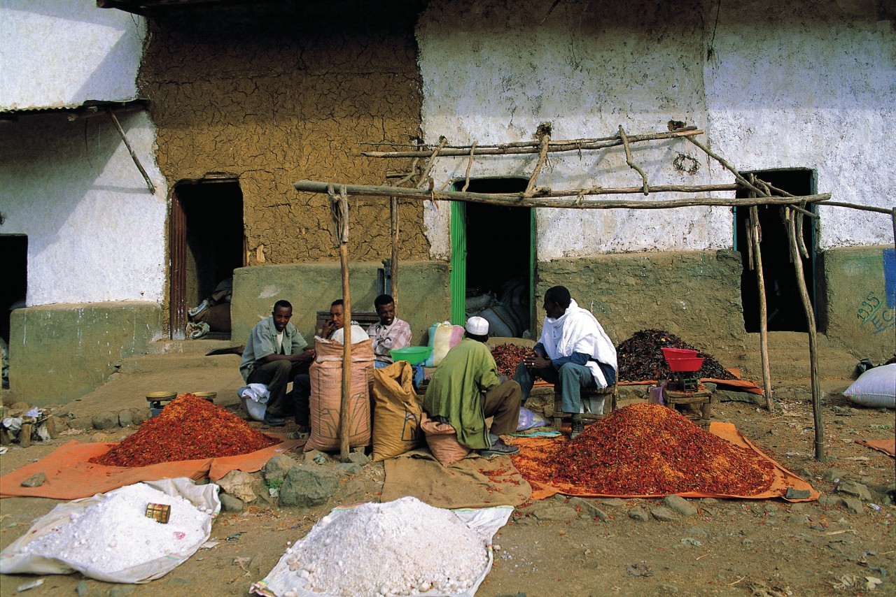 Vendeurs musulmans de piments.