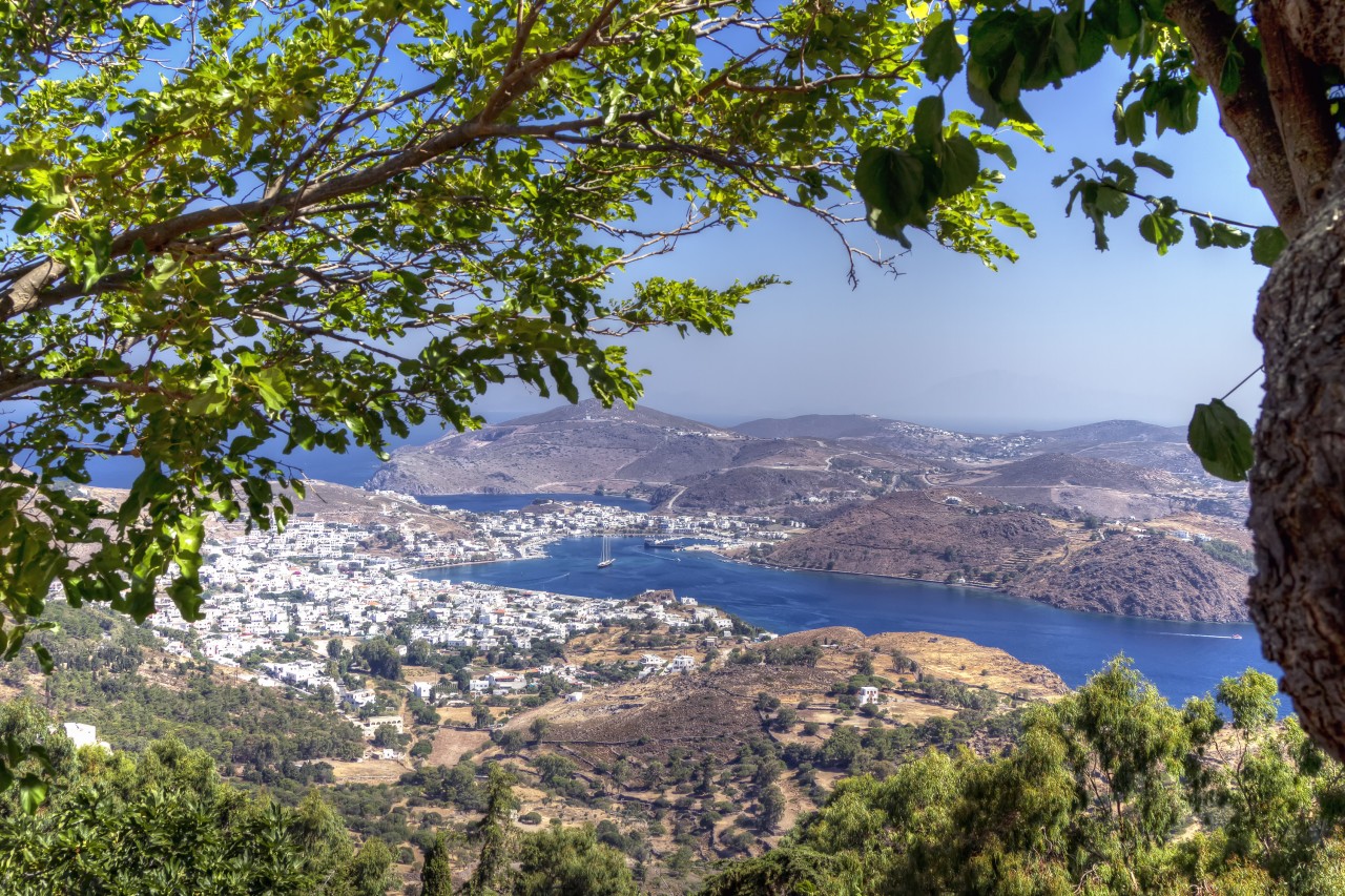 Le port de Skala sur l'île de Patmos.