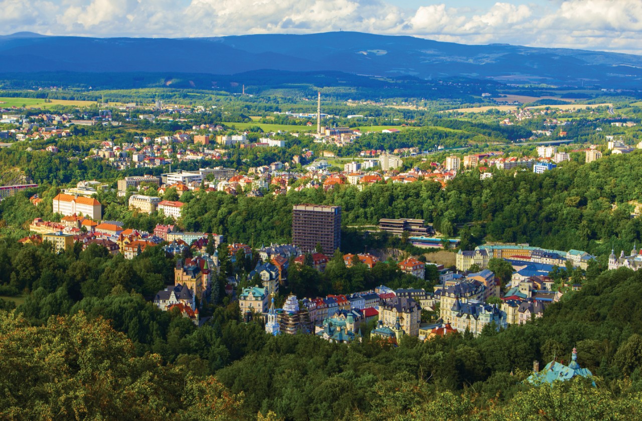 Panorama de la ville de Karlovy Vary.