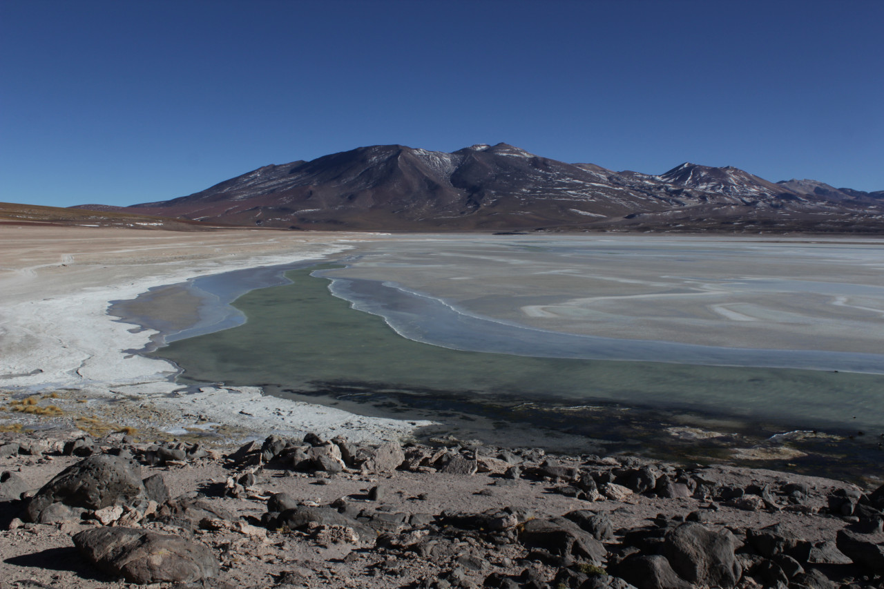 Avec son volcan Uturunco, la Laguna verde est l'un des pls beaux sites du Sud-Lipez.