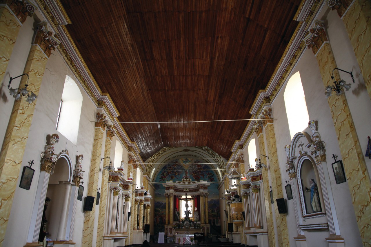 Intérieur de l'église de Quillacollo, Cochabamba.