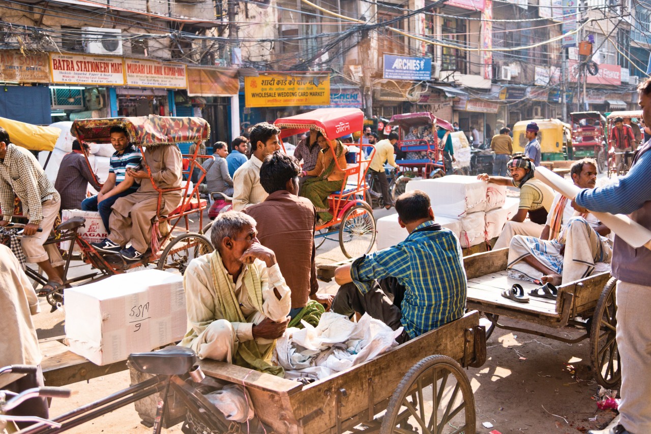 Chandni Chowk, dans le quartier Old Delhi.