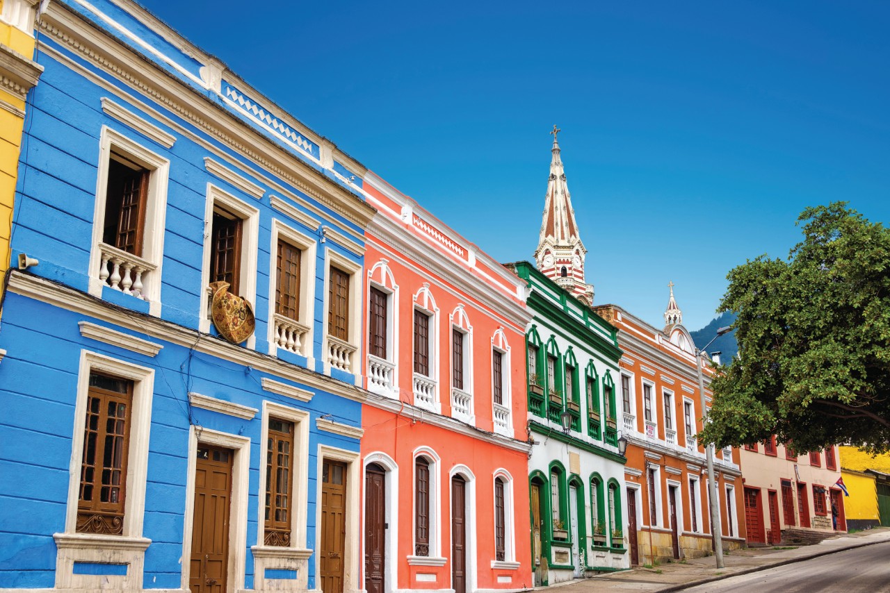 Façades colorées de Bogota.