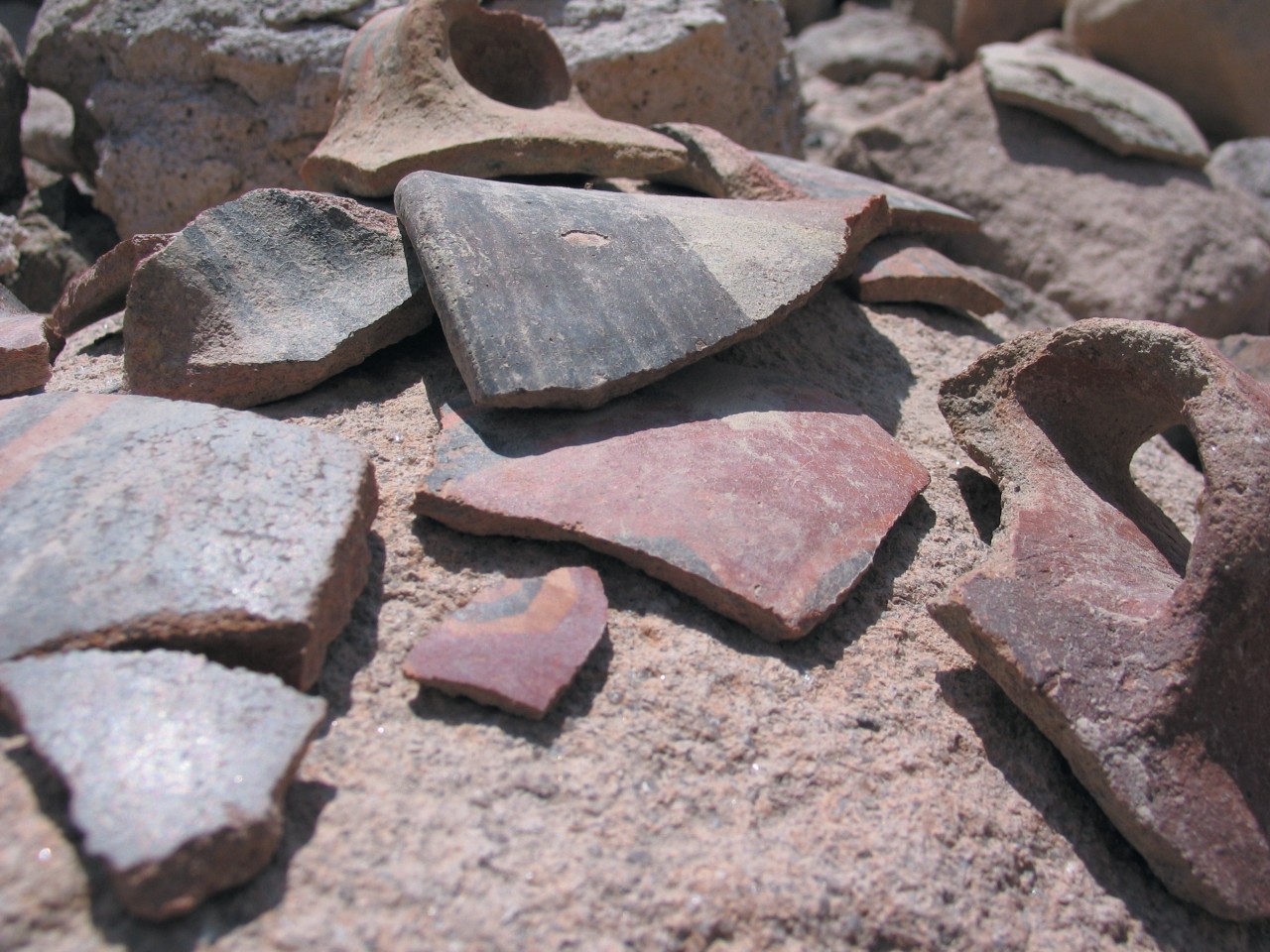 Tessons de poterie de Cachango dans la Vallée d'Azapa