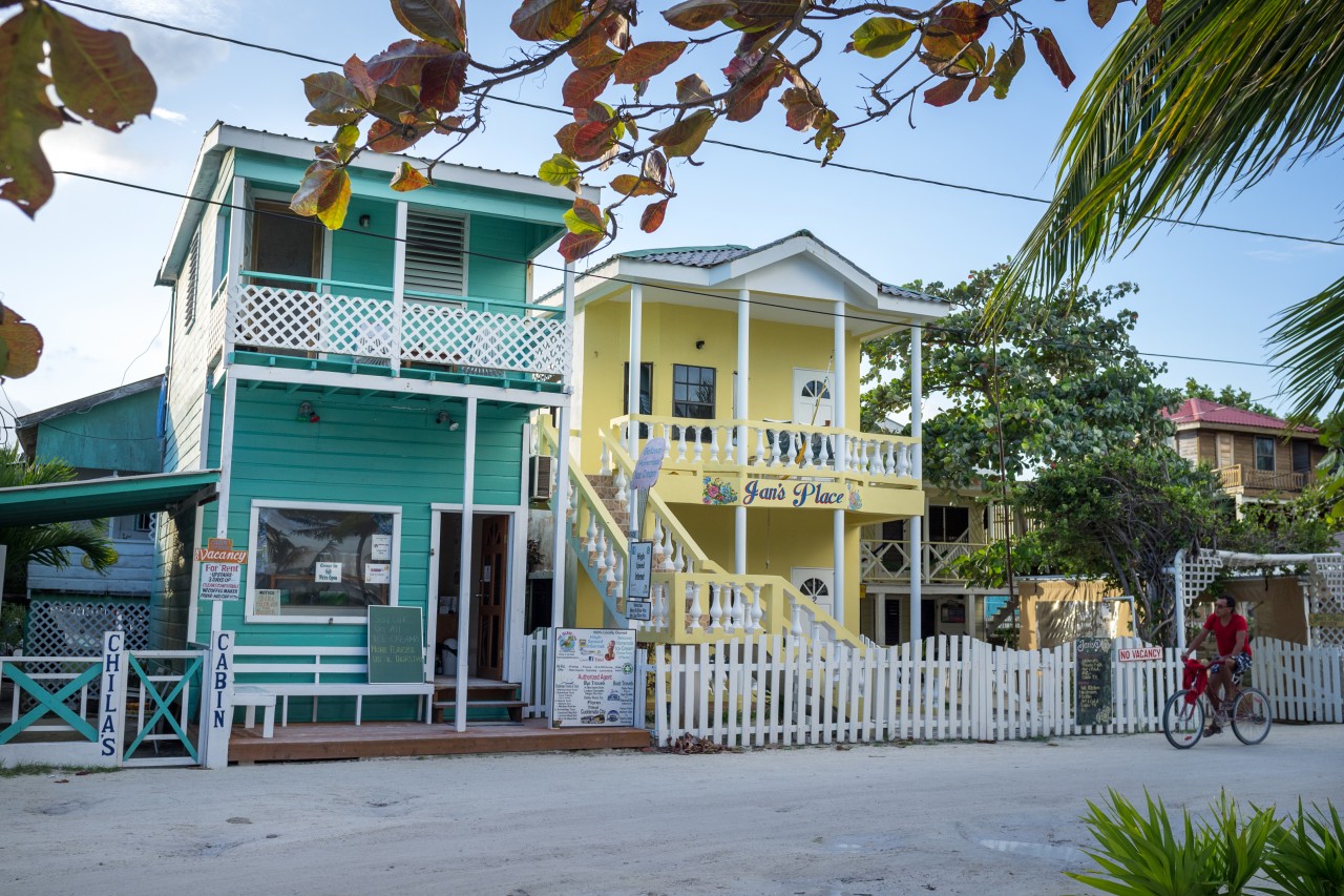 Maisons traditionnelles à Caye Caulker.